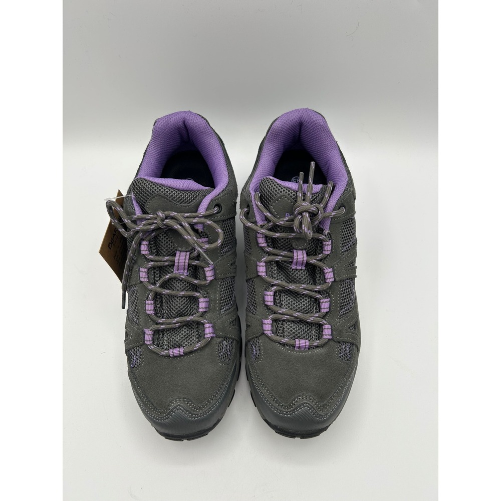 Bearpaw Olympus Hiking Shoes Womens 9.5 Gray Purple Low Top Suede Mesh Trail